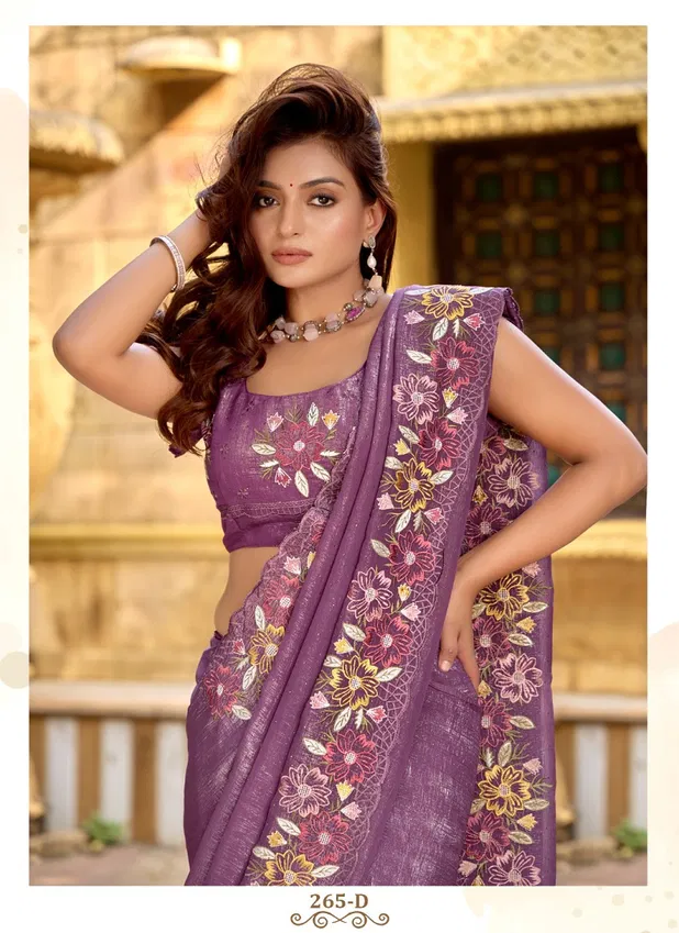 265 A To 265 D Durga fashion Crunchy Chiffon Designer Party Wear Saree Exporters In India